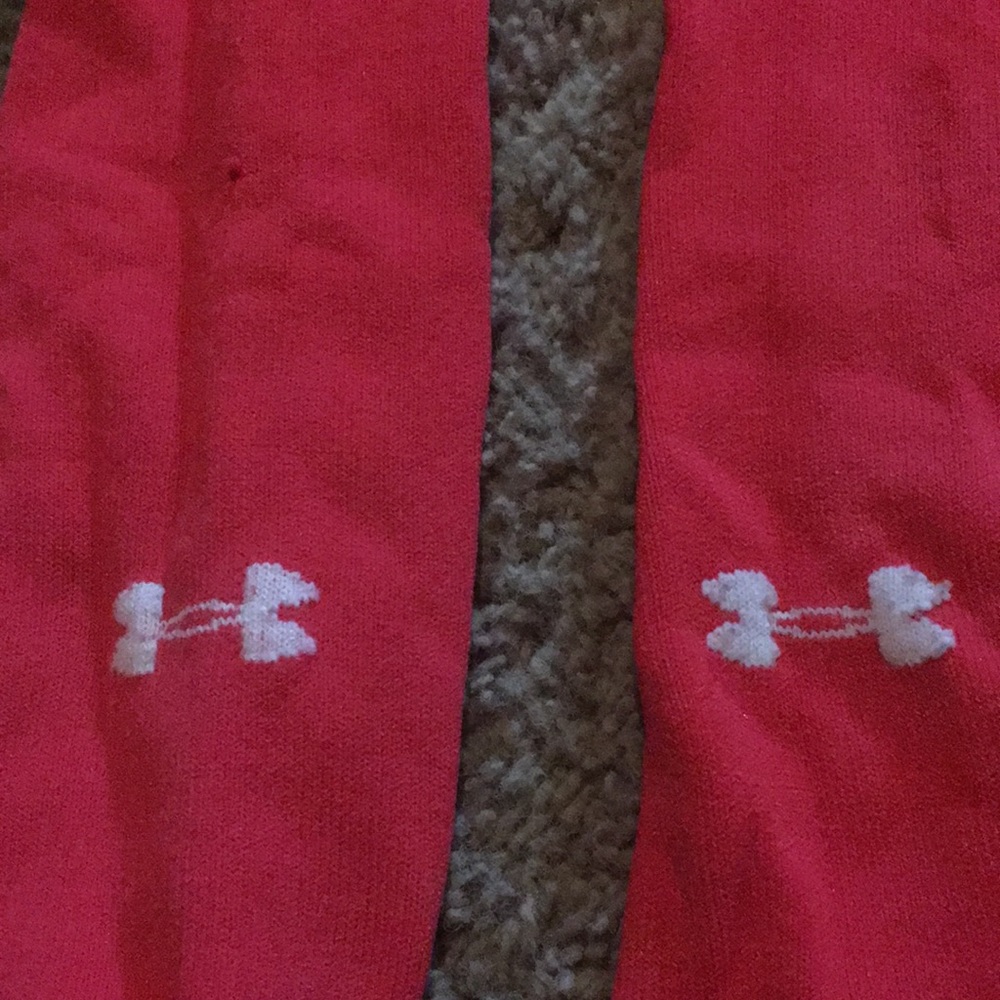 Two pair red adult Under Armour unisex softball/baseball socks. Sz Large - Picture 4 of 9